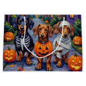 Trick-or-Treating honden tijdens Halloween Groot Cadeauzakje (Voorkant)