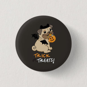 Trick or Treats Pug Kostuum Ronde Button 3,2 Cm