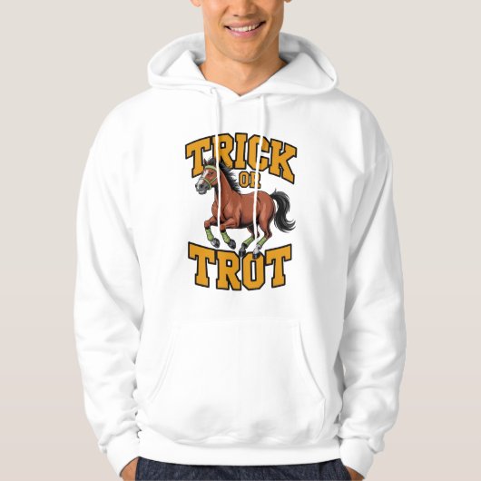 Trick or Trot Horse Design for Equestrian Fans Hoodie (Voorkant)