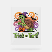 Trick or Turt Funny Turtle Halloween Acryl Bord (Voorkant)