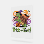 Trick or Turt Funny Turtle Halloween Acryl Bord (Hoek)