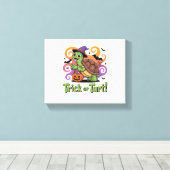 Trick or Turt Funny Turtle Halloween Canvas Afdruk (Insitu (Houten vloer))