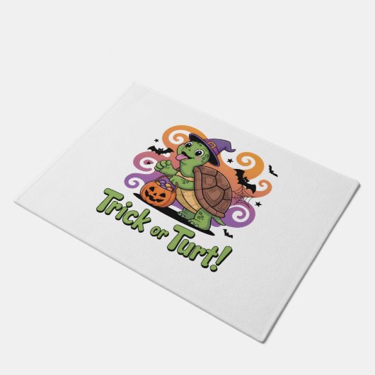 Trick or Turt Funny Turtle Halloween Deurmat (Schuin)