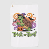 Trick or Turt Funny Turtle Halloween Golfhanddoek (Voorkant)