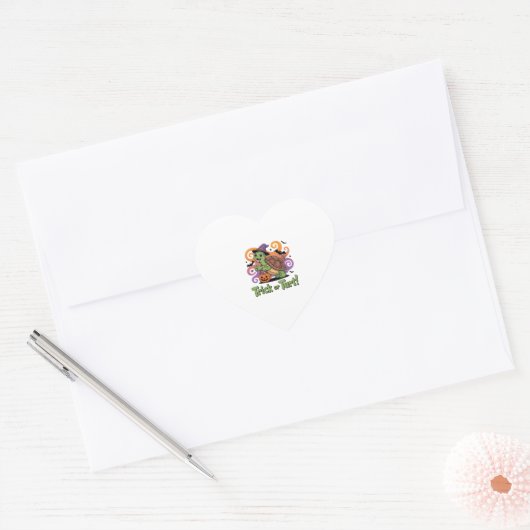 Trick or Turt Funny Turtle Halloween Hart Sticker (Envelop)