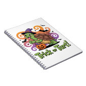Trick or Turt Funny Turtle Halloween Notitieboek (Rechterzijde)