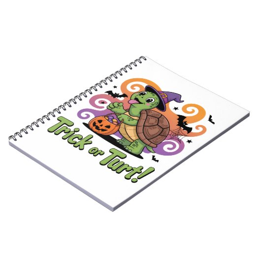 Trick or Turt Funny Turtle Halloween Notitieboek (Linkerzijde)