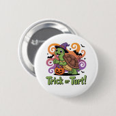 Trick or Turt Funny Turtle Halloween Ronde Button 5,7 Cm (Voorkant /achterkant)