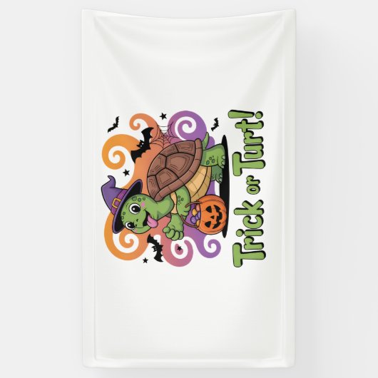 Trick or Turt Funny Turtle Halloween Spandoek (Verticaal)