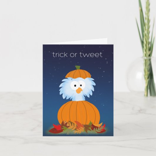 Trick or "Tweet" carte d'Halloween d'oiseau (Devant)