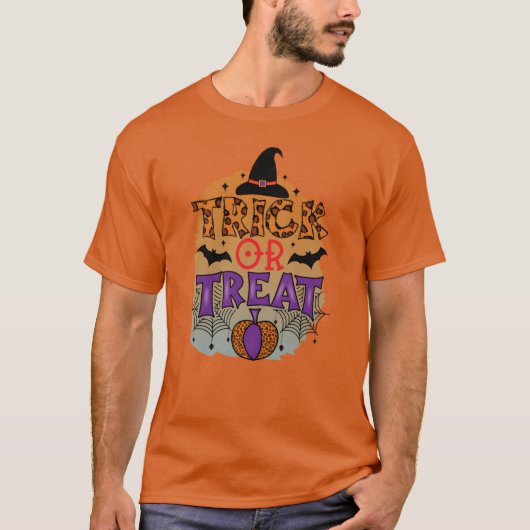 Trick Orreat Pumpkin Halloween grappig T-shirt (Voorkant)