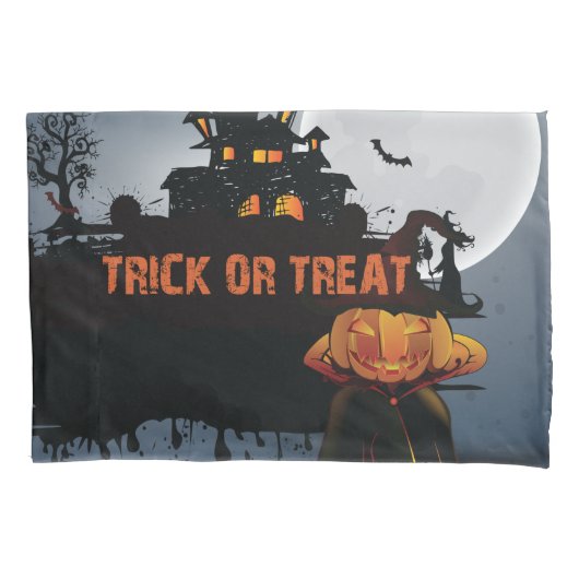 Trick ors treat kasteel kussensloop (Voorkant)