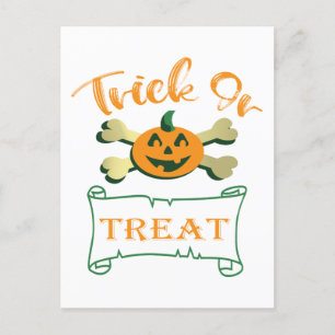 Trick ors treat kruising Halloween pomkin Briefkaart