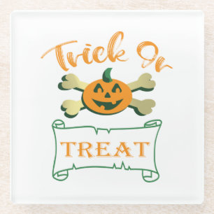 Trick ors treat kruising Halloween pomkin Glazen Onderzetter