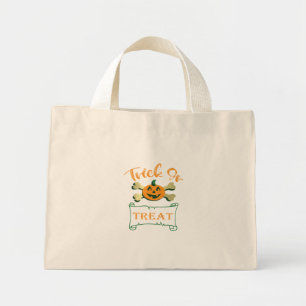 Trick ors treat kruising Halloween pomkin Mini Tote Bag