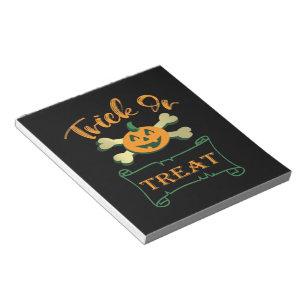 Trick ors treat kruising Halloween pomkin Notitieblok