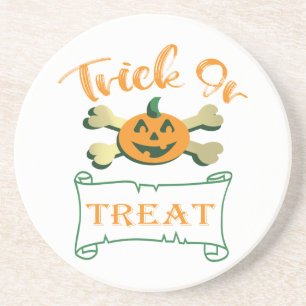 Trick ors treat kruising Halloween pomkin Zandsteen Onderzetter