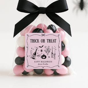 Trick ou traitement en blanc, autocollant d'Hallow
