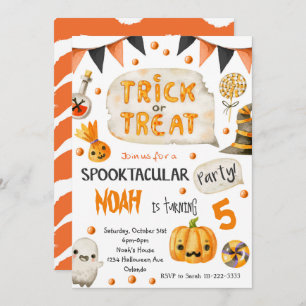 Trick ou traitement Halloween Invitation d'anniver