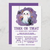 Trick ou traitement Invitation d'anniversaire (Devant / Derrière)