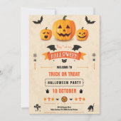 Trick ou traitement Invitation de fête d'Halloween (Devant)