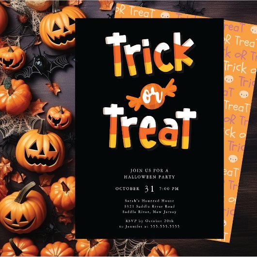 Trick ou traitement Invitation de fête d'Halloween