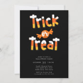 Trick ou traitement Invitation de fête d'Halloween (Devant)