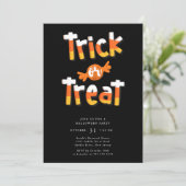 Trick ou traitement Invitation de fête d'Halloween (Debout devant)
