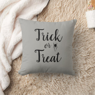 Trick ou traitement Oreiller gris d'Halloween