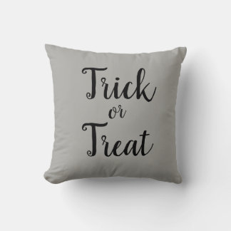 Trick ou traitement Oreiller gris d'Halloween