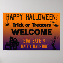 Trick ou Traitements Bienvenue Halloween Poster