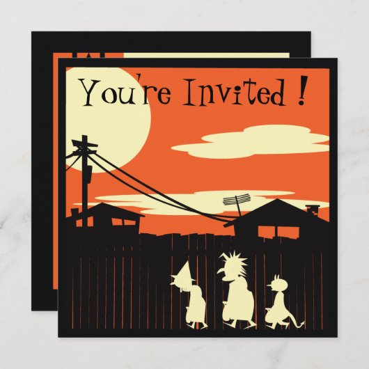 Trick Ou Traitements Invitation À La Fête D'Hallow (Devant / Derrière)