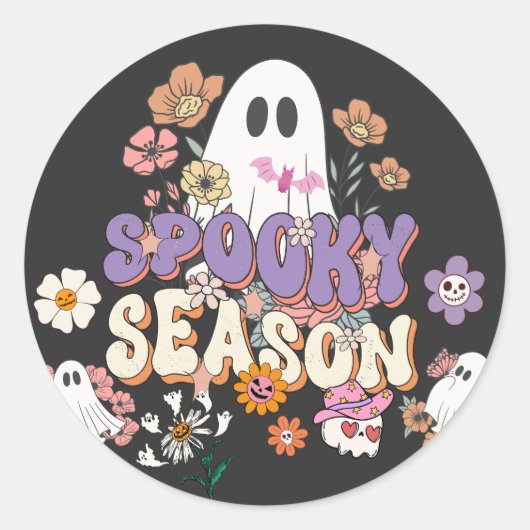 Trick ou traiter Éffrayant Ghost Halloween Sticker (Devant)