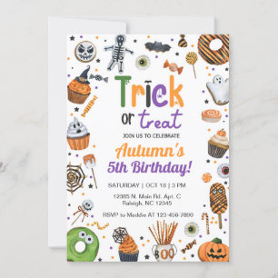 Trick ou traiter Halloween invitation d'anniversai