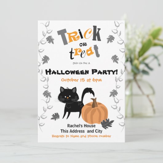 Trick ou traiter les invitations de fête d'Hallowe (Debout devant)