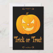 Trick Ou Treat Citrouille des invitations de fête  (Dos)