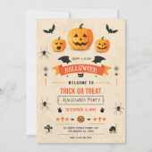 Trick Ou Treat Invitation de la fête d'Halloween (Devant)