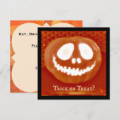 Trick ou Treat Jack-O'-Lantern Invitations d'Hallo (Devant / Derrière)
