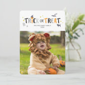 Trick ou Treat mignon Carte photo d'Halloween (Debout devant)