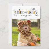 Trick ou Treat mignon Carte photo d'Halloween (Devant)