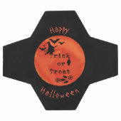 Trick ou Treat with Witch & Bats on Orange Moon (Plat)