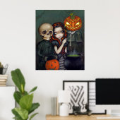 Trick-out of halloween-kunst-afdrukken poster (Thuiskantoor)