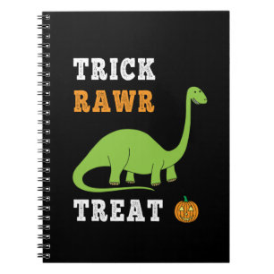 Trick Rawr Treat Cute Halloween Brontosaurus Dino Notitieboek