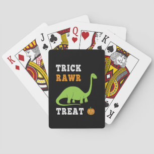 Trick Rawr Treat Cute Halloween Brontosaurus Dino Pokerkaarten