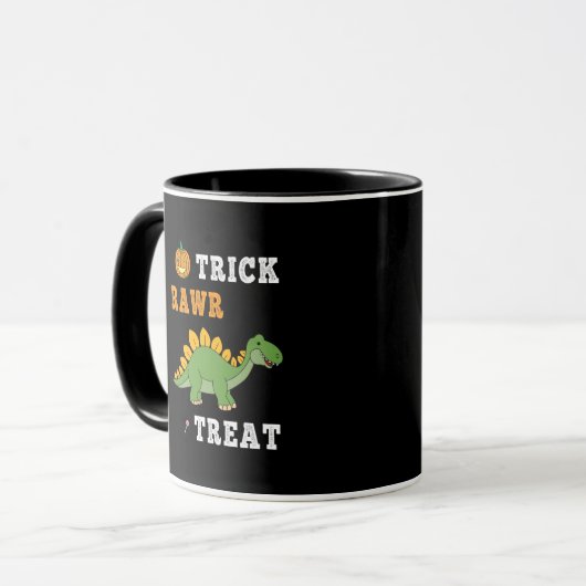 Trick Rawr Treat Cute Halloween Stegosaurus Dino Mok (Voorkant links)