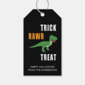 Trick Rawr Treat Cute Halloween Tyrannosaurus Rex Cadeaulabel (Voorkant)