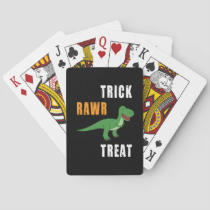 Trick Rawr Treat Cute Halloween Tyrannosaurus Rex Pokerkaarten