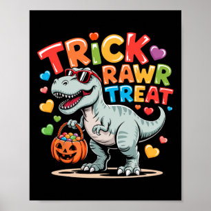 Trick Rawr Treat Dinosaur Trex Peuter Jongens Hall Poster