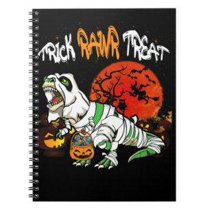 Trick Rawr Treat Halloween Dinosaur T Rex Pumpkin Notitieboek