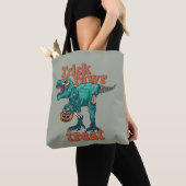 Trick Rawr Treat Zombie T Rex Halloween Dinosaur Draagtas (Dichtbij)